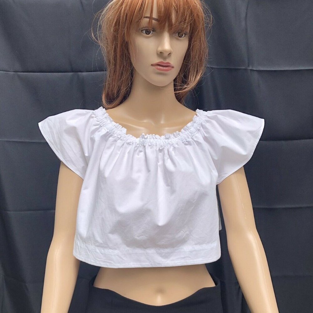 Wilfred Artizia Cropped Cotton White Top Size S